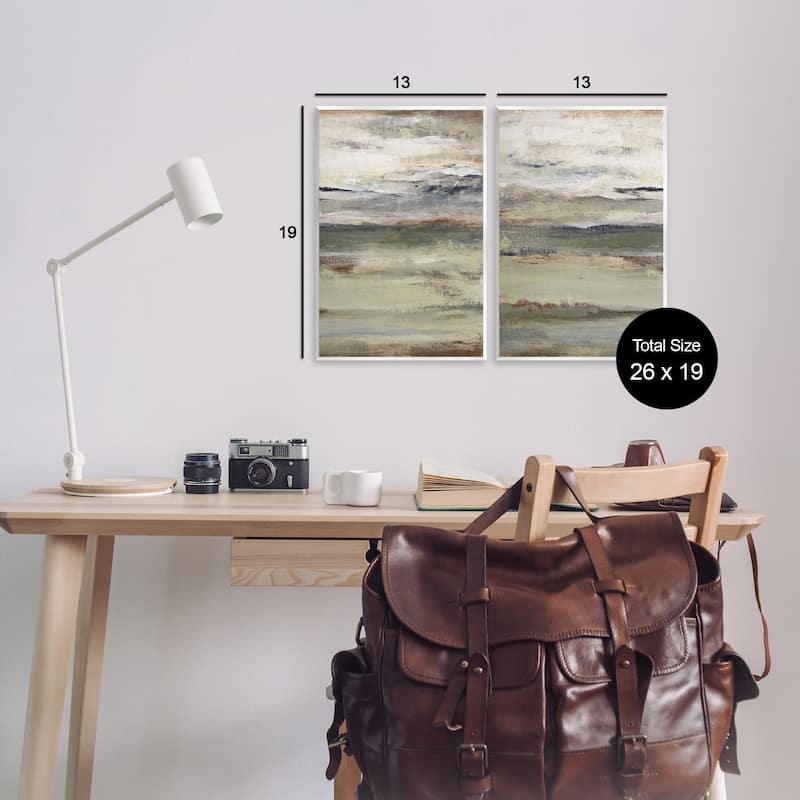 Stupell Earth's Layers Neutral Abstract Wall Plaque Art Design By Lanie Loreth (Set of 2)
