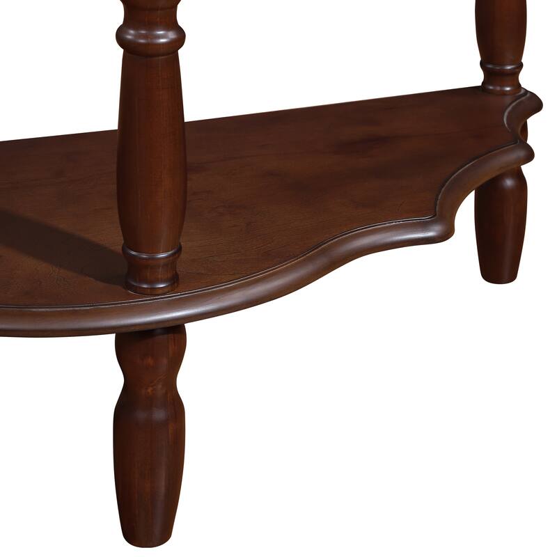 Retro Circular Curved Half-Moon Console Table