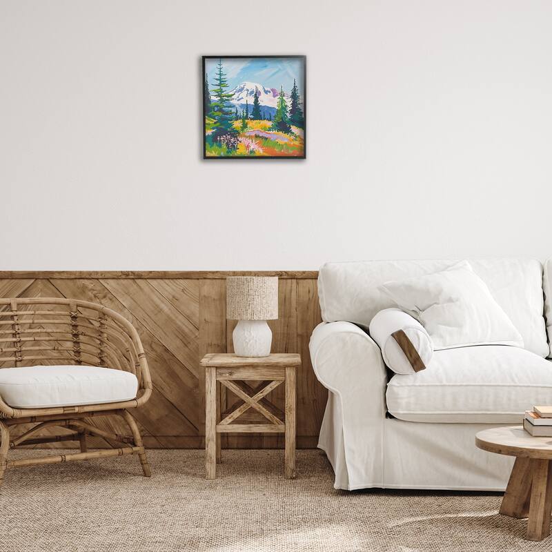 Stupell Peaceful Mountain Valley Scenery Framed Giclee Art Design By Walker Noble