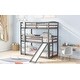 preview thumbnail 4 of 7, Twin over Twin Unique Adjustable Triple Bunk Bed with Slide and Ladder
