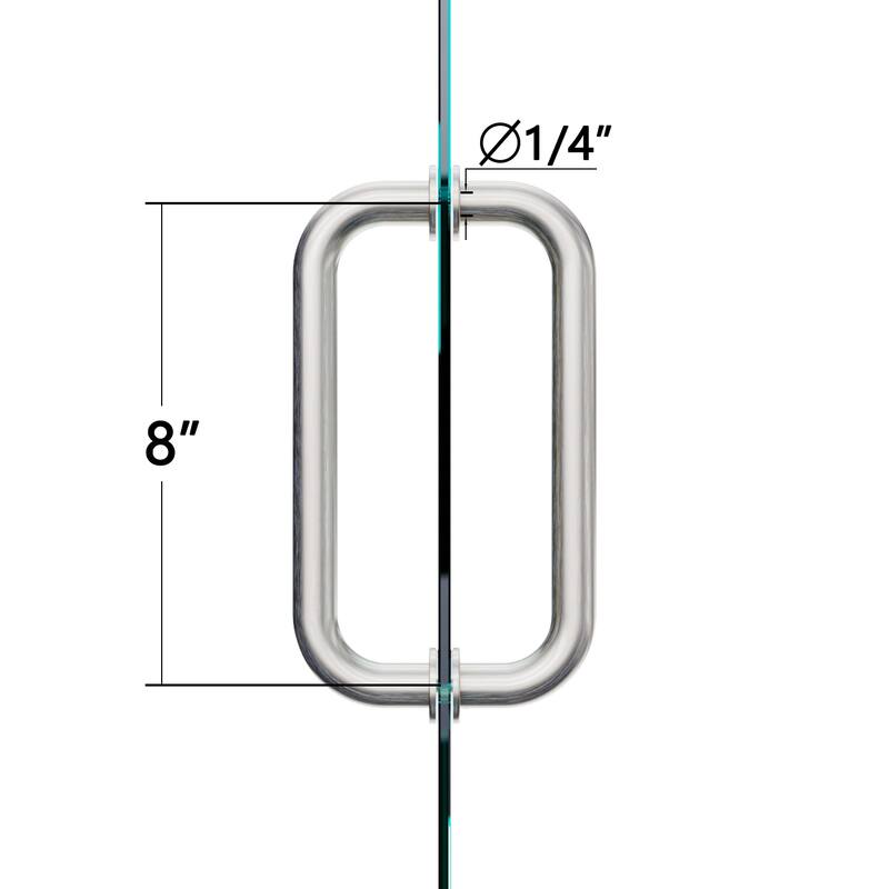 Elegant Back to Back Stainless Steel Shower Glass Door Pull Handle