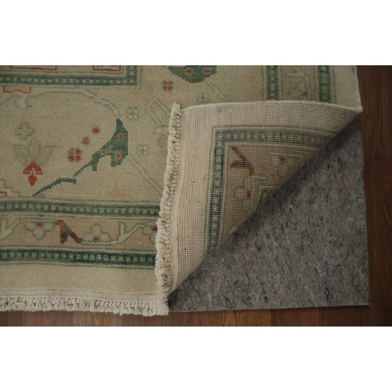 Hand Knotted Oriental 100% Wool Carpet Traditional Floral Beige & Ivories Ziegler Area Rug - 13' 7'' X 9' 9''