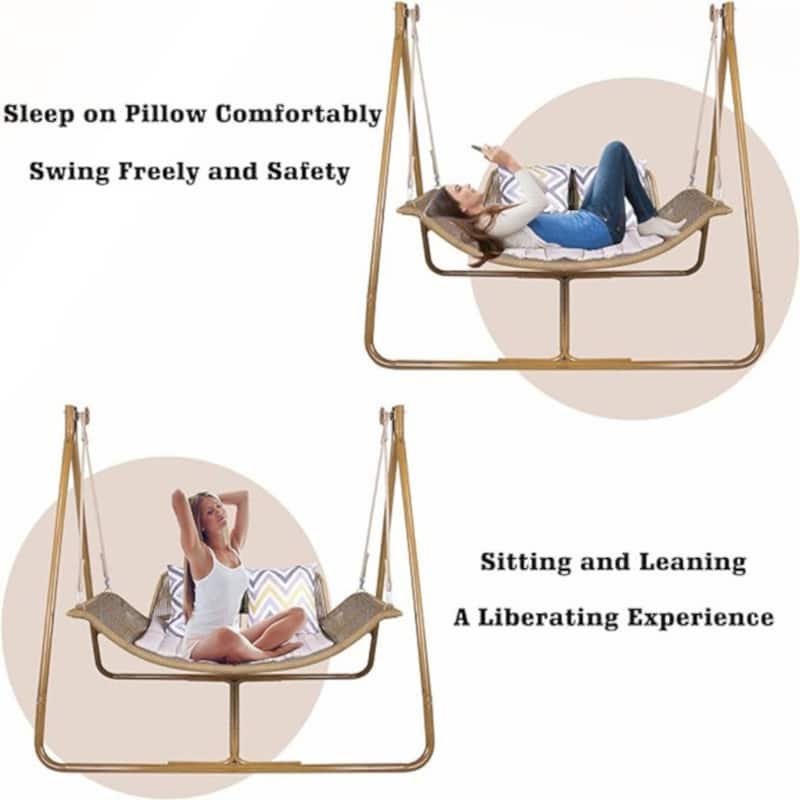 Hammock Swing Chair with Cushion for Indoor and Outdoor Use