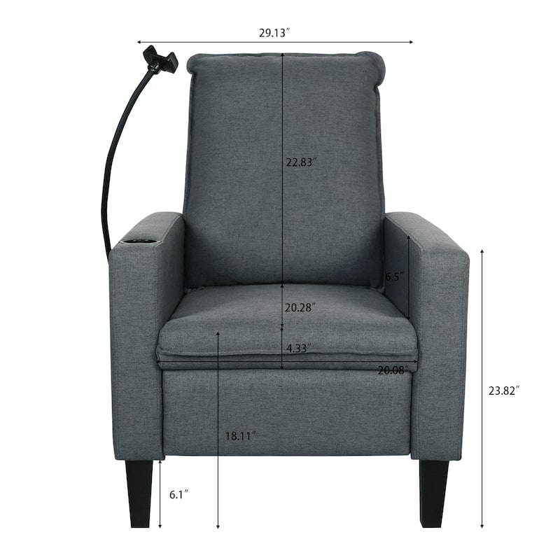 Adjustable Recliner Sofa for Adults with Mobile Phone Holder and Cup Holder