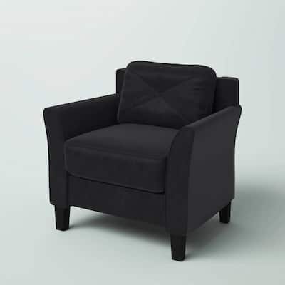 Microfiber Armchair with Button Tufted Back and Flared Arms - 31.5” D x 33.9” W x 32.7'' H