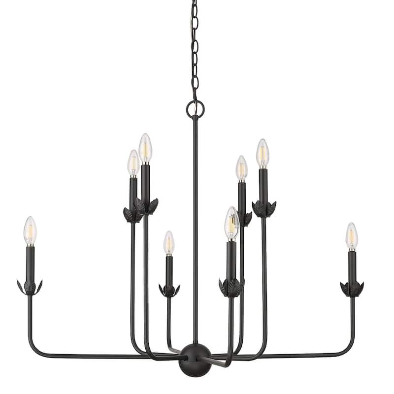 Millennium Lighting 29708 Freesia 8 Light 34" Wide Taper Candle Style - Matte Black