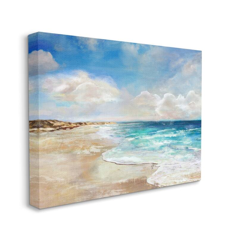 Stupell Abstract Beach Shore Scene Canvas Wall Art Design by Carson Lyons