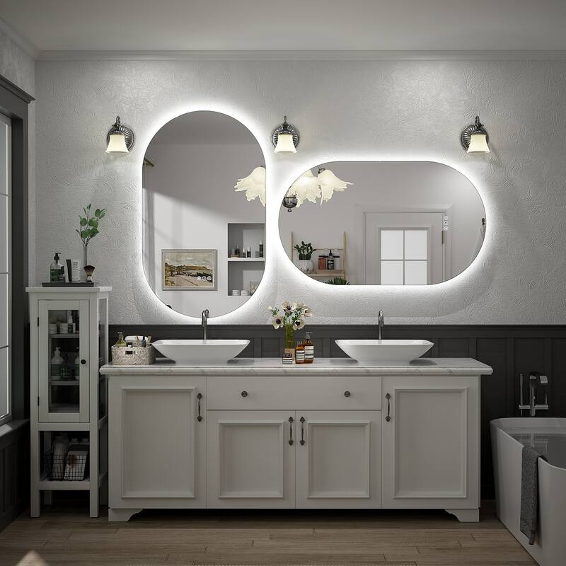 UL Certified Oval LED Lighted Anti-fog Wall Bathroom Vanity Mirror