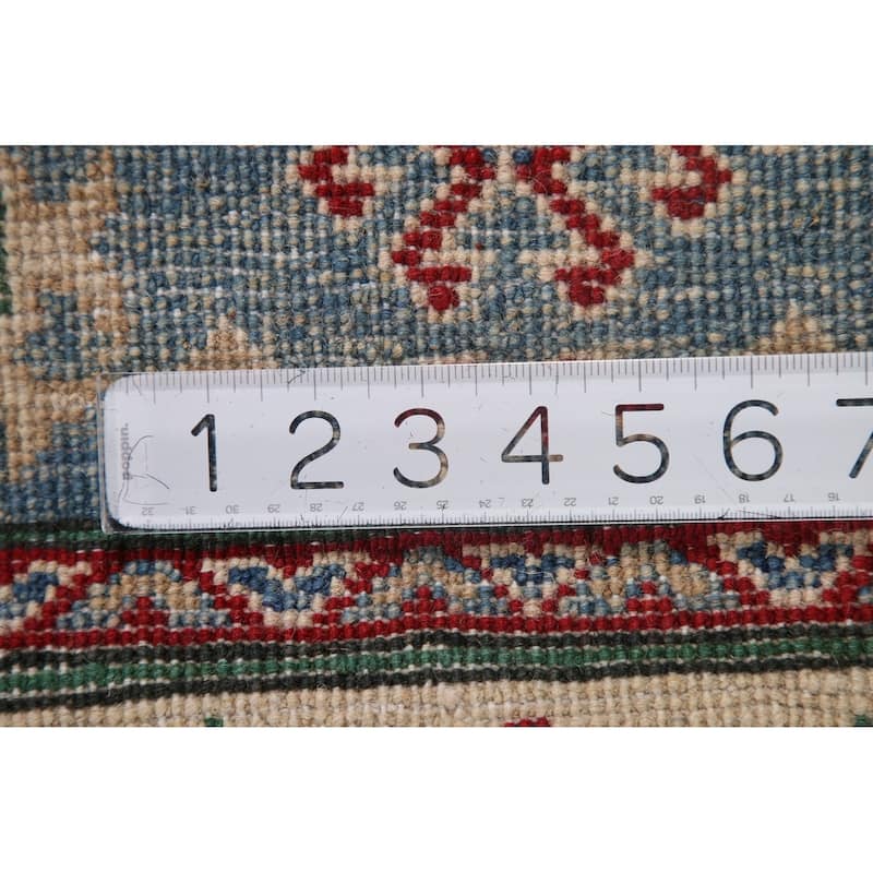 Light Blue Kazak Runner Rug Hand-Knotted Traditional Wool Carpet - 2'8" x 13'4"