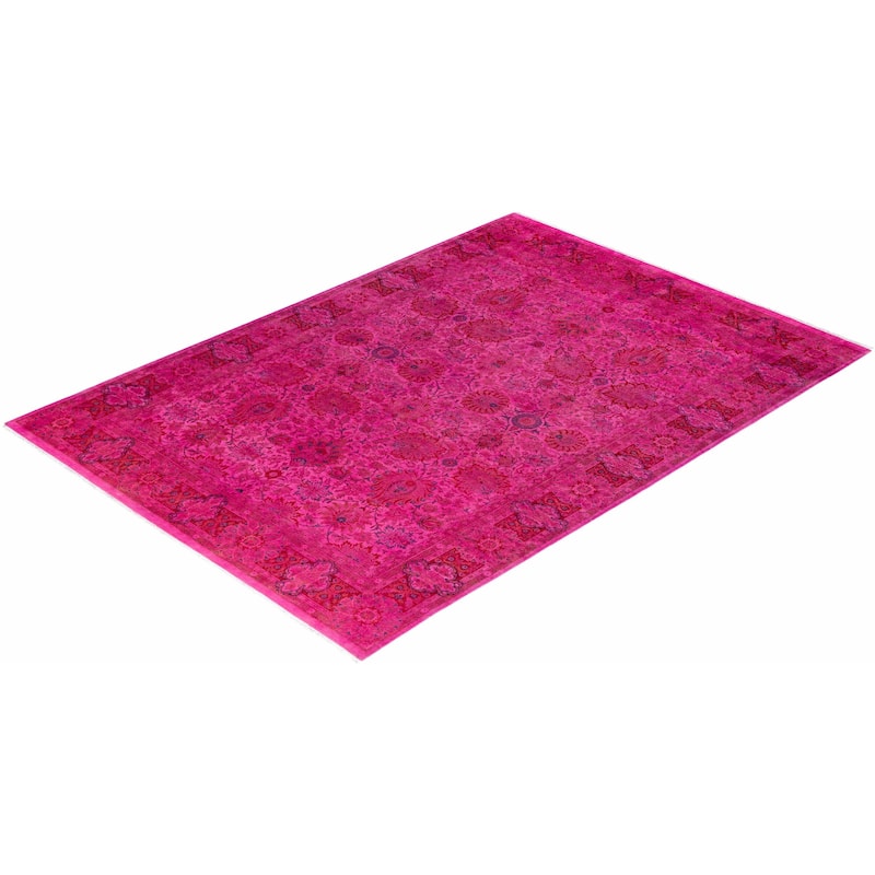 Contemporary Overdyed Wool Hand Knotted Area Rug - 6' 3" x 8' 10"