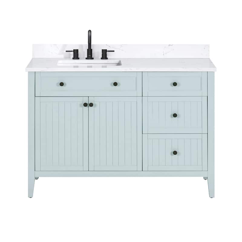Avanity LAYLA-VS49-E Layla 48" Free Standing Single Basin Vanity Set - Ice Blue - Ice Blue