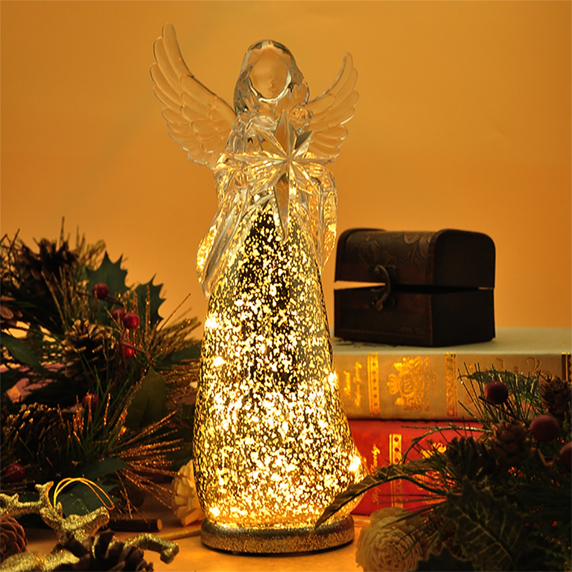 Acrylic LED Angel Lights with Battery Operated Christmas Home Decor On Sale Bed Bath Beyond 36680852