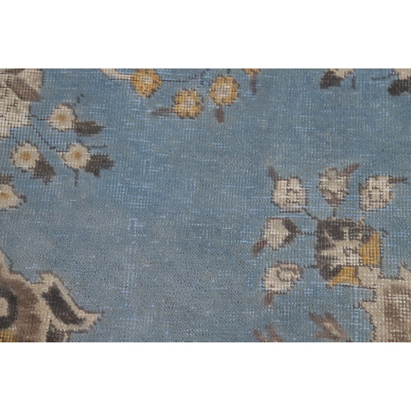 Blue Tabriz Persian Vintage Area Rug Handmade Bedroom Wool Carpet - 8'1" x 11'4"