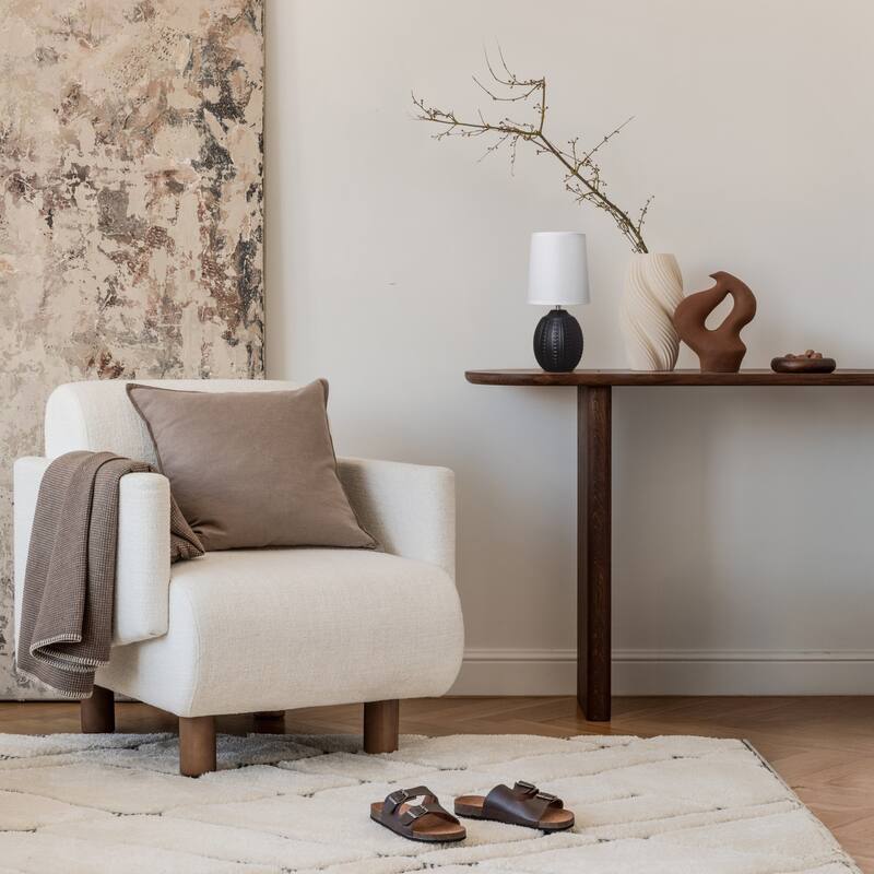 Mini Oval Table Lamp with Tapered Shade - 12.5" - Black