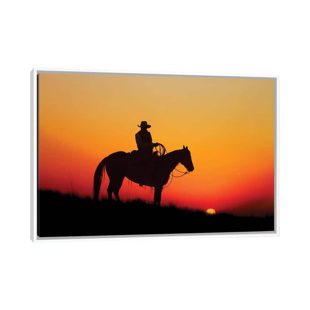iCanvas "Cowboy Silhouette I" by Janet Fikar Framed