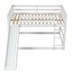 preview thumbnail 4 of 6, Modern & Clean Design Full over Full Multiple Functional Sturdy Wood Bunk Bed with Slide and Ladder, Easy Assembling, White