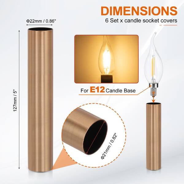 dimension image slide 92 of 102, Metal Chandelier Socket Sleeves Insulation Heat Shrinkable