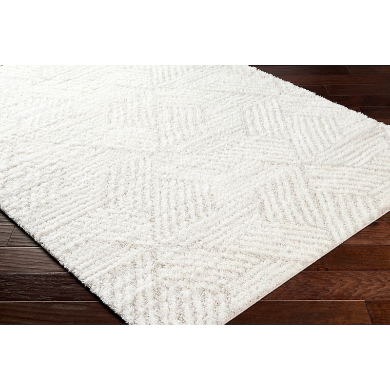 Livabliss Baylis Geometric Stripes Plush Area Rug