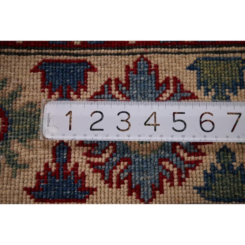 Blue Kazak Accent Rug Hand-Knotted Wool Carpet - 3'10" x 6'3"