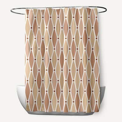 71 x 74-inch Wavy Geometric Print Shower Curtain