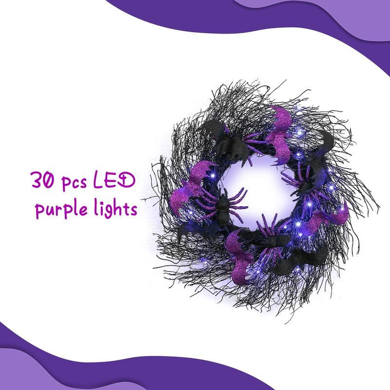 Halloween Wreath for Front Door Decor - N/A