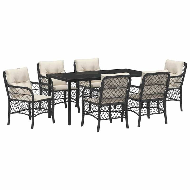 vidaXL Garden Dining Set with Cushion Poly Rattan