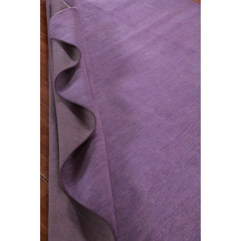 Hand Knotted Oriental 100% Wool Carpet Modern Solid Purples Gabbeh Area Rug - 11' 2'' X 8' 1''
