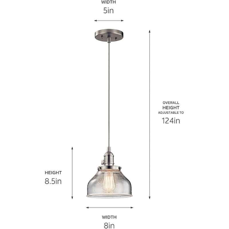 Pendant light brushed nickle mini bell light alloy steel, glass seeded light