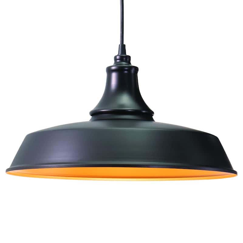 Dorado Bronze Outdoor Farmhouse Pendant Ceiling Light - 15-in W x 8.5-in H x 15-in D