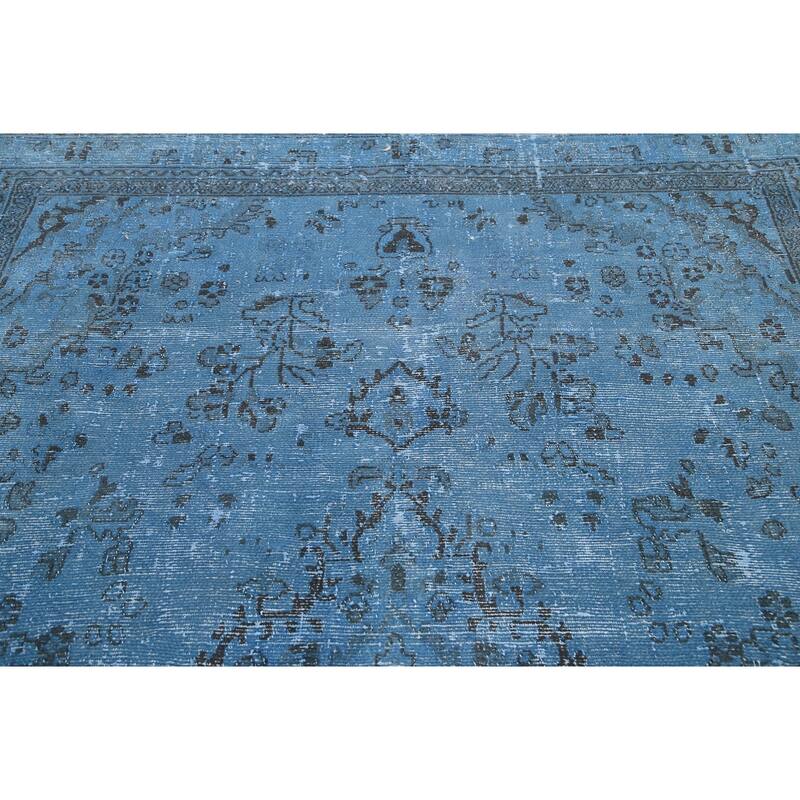 Over-Dye Floral Hamedan Persian Area Rug Wool Handmade Carpet - 6'8" x 9'6"