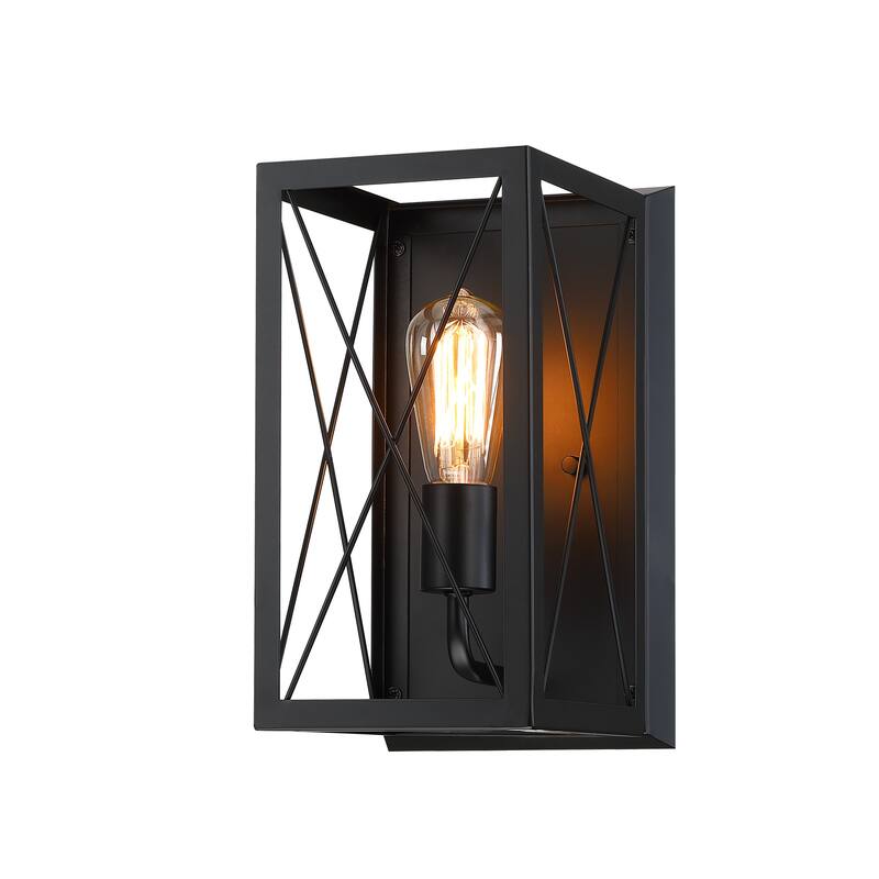1-Light Barnwood Accents Indoor Wall Sconce Lantern