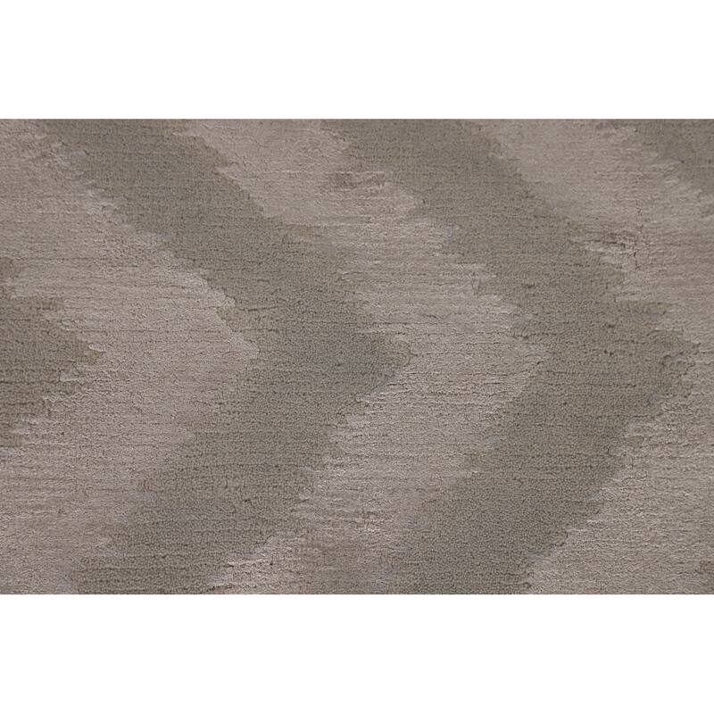 Chevron Style Modern Area Rug Handmade Wool Carpet - 8'0" x 9'10"