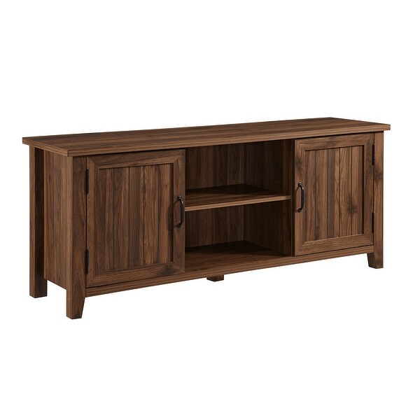 Delacora WE-BD58CS2D 58" Wide Rustic 2 Door Laminate Media Cabinet with Metal Accents