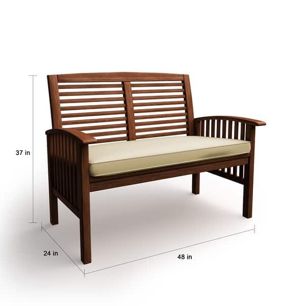 Middlebrook Surfside Acacia Wood Outdoor Love Seat Bed Bath & Beyond
