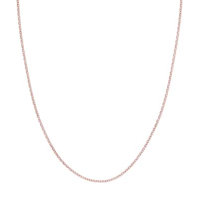 Curata 14k Rose Gold 2mm Crystal Diamond Cut Cable Chain Necklace (Lobster)