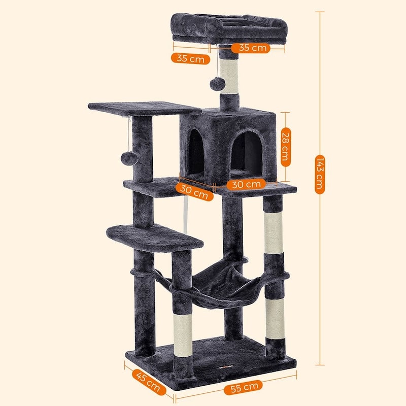 Plush Multi-Level Cat Tree with Sisal-Covered Scratching Posts and Cozy Hideouts for Indoor Cats