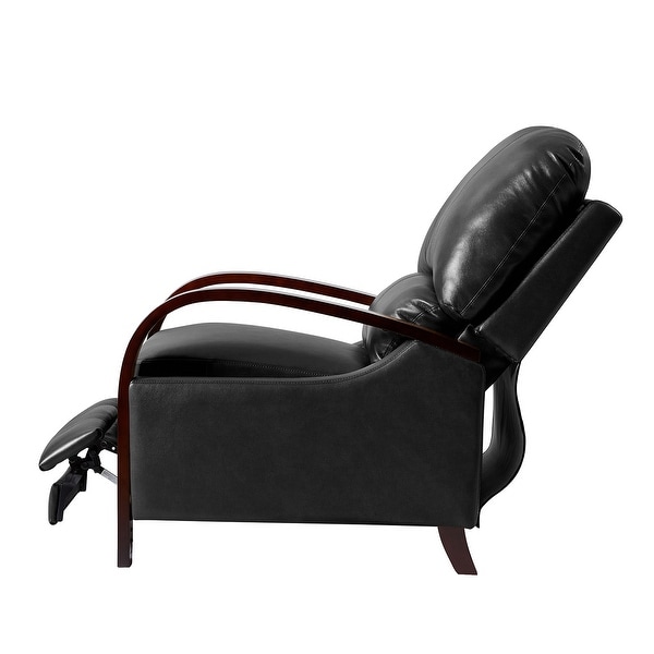 Alex Mid-century Modern Genuine Leather Manual Recliner with