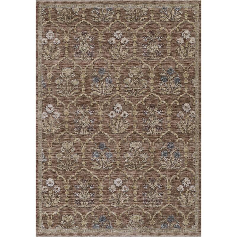 Momeni Wisteria Polyester Traditional Area Rug - Rust - 7'10" X 10'