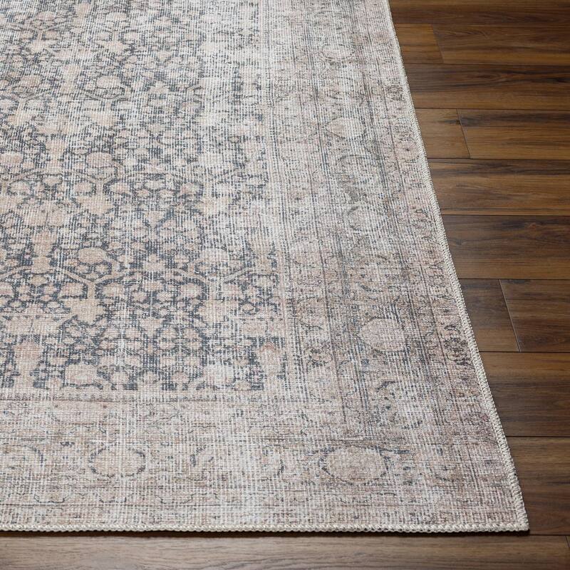 Livabliss Transitional Amelie Medallion Washable Area Rug