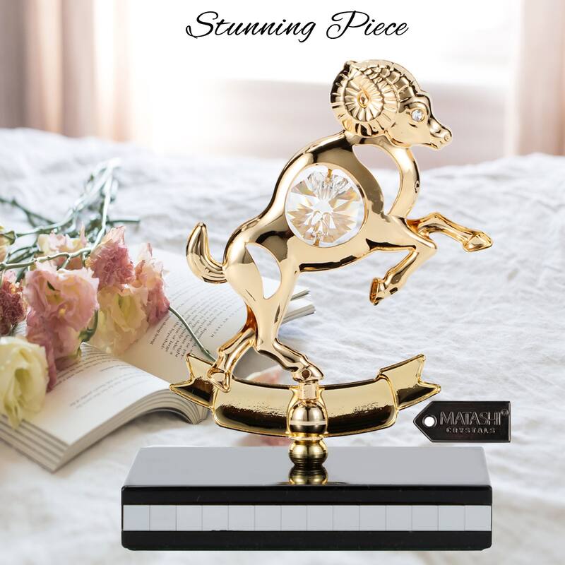 Matashi 24K Gold Plated Zodiac Astrological Sign Aries Figurine