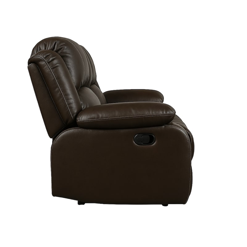 Synthetic Leather Upholstered Manual Motion Sofa