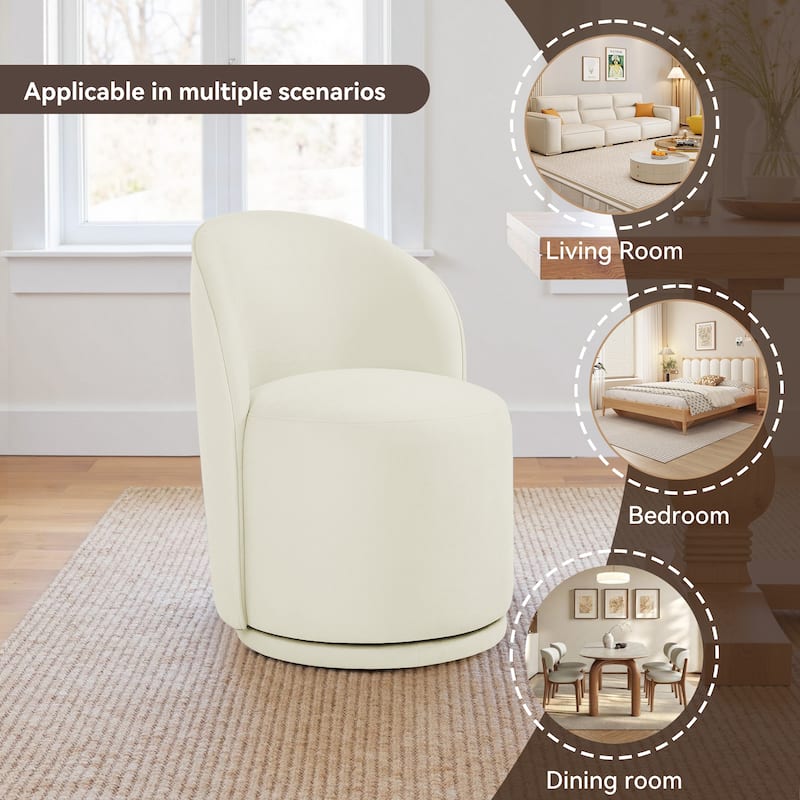 23" W Upholstered Swivel Side Chair for Dining Room, Balcony, Parlour