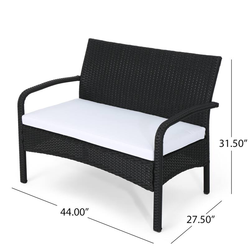 Cordoba Wicker/ Iron 8-piece Outdoor Chat Set with Cushions by Christopher Knight Home