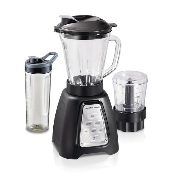 Hamilton Beach Wave Crusher 40 oz. 6-Speed Gray Blender with 20 oz. Travel Jar, Grey