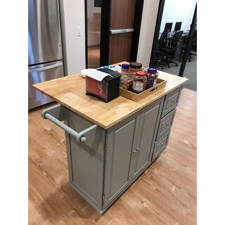 3-drawer Drop Leaf Kitchen Cart