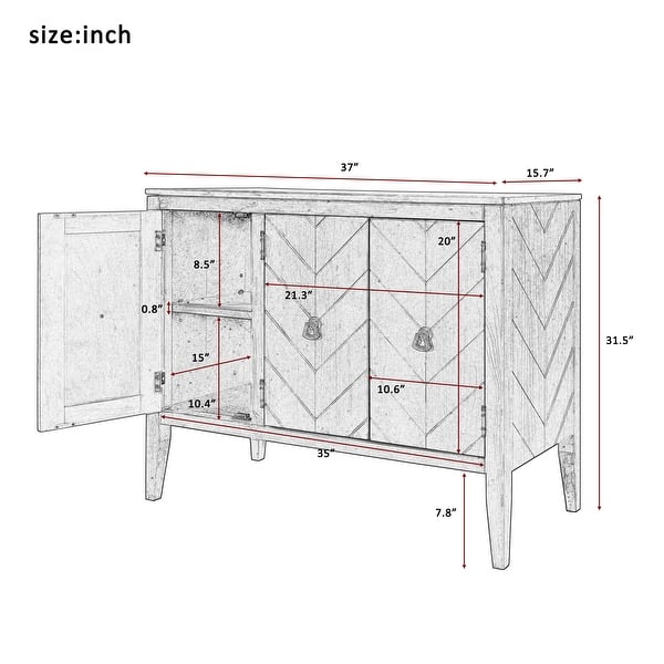 40'' Modern Console Table Living Room with 2 Shelves