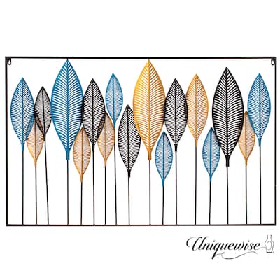 Exquisite Multicolor Leaf Artistry Metal Wall Décor for Entryway, Dining Room, Kitchen, Office, Bedroom and Hallway