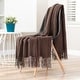 preview thumbnail 16 of 59, Chanasya Textured Knit Acrylic Throw Blanket With Tassels