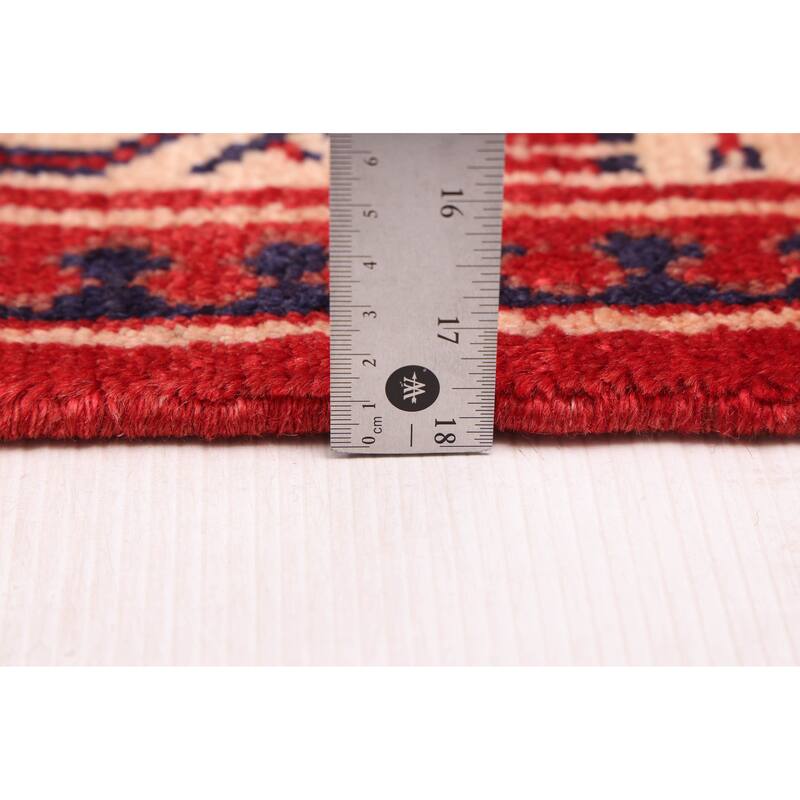 ECARPETGALLERY Hand-knotted Andelz Red Wool Rug - 3'5 x 9'11