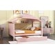 preview thumbnail 4 of 15, Pink Full Size Solid Wood House Bed with Trundle and Storage for for Kids, Boys and Girls